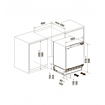 LEX RBI 103 DF - Встраиваемый однокамерный холодильник