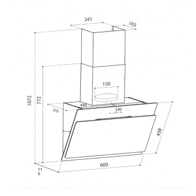 Наклонная вытяжка LEX Glass 600 Black Наклонная вытяжка LEX Glass 600 Black