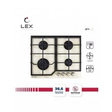 Газовая варочная панель LEX GVG 6042 IV Light Белый антик