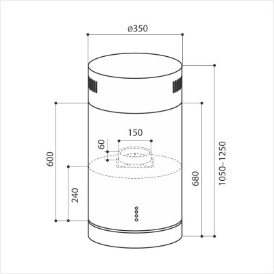 Островная вытяжка LEX Tubo Isola 350 Inox Островная вытяжка LEX Tubo Isola 350 Inox