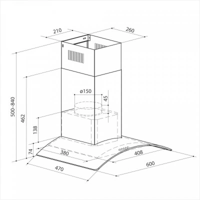 Декоративная вытяжка LEX Paris N 600 Inox Декоративная вытяжка LEX Paris N 600 Inox