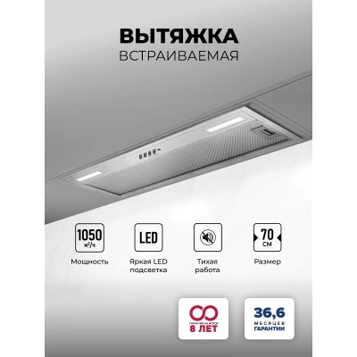 Вытяжка кухонная встраиваемая LEX HYPER 900 IX