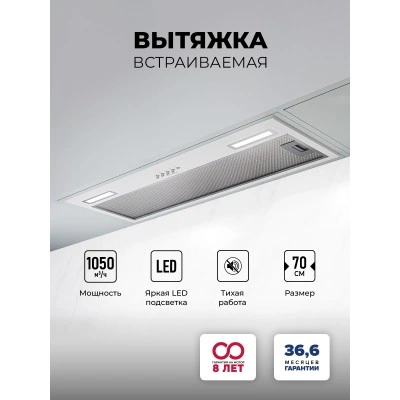 Вытяжка кухонная встраиваемая LEX HYPER 900 WH