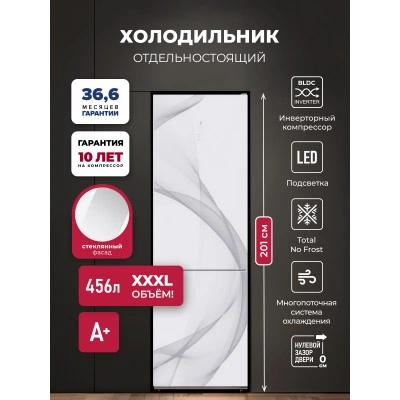 Холодильник отдельностоящий с инвертором LEX LKB201WGIDMax Wind
