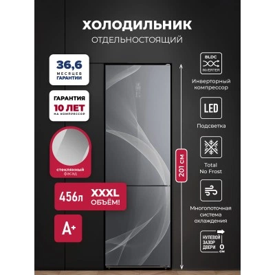 Холодильник отдельностоящий с инвертором LEX LKB201GrGIDMax Wind