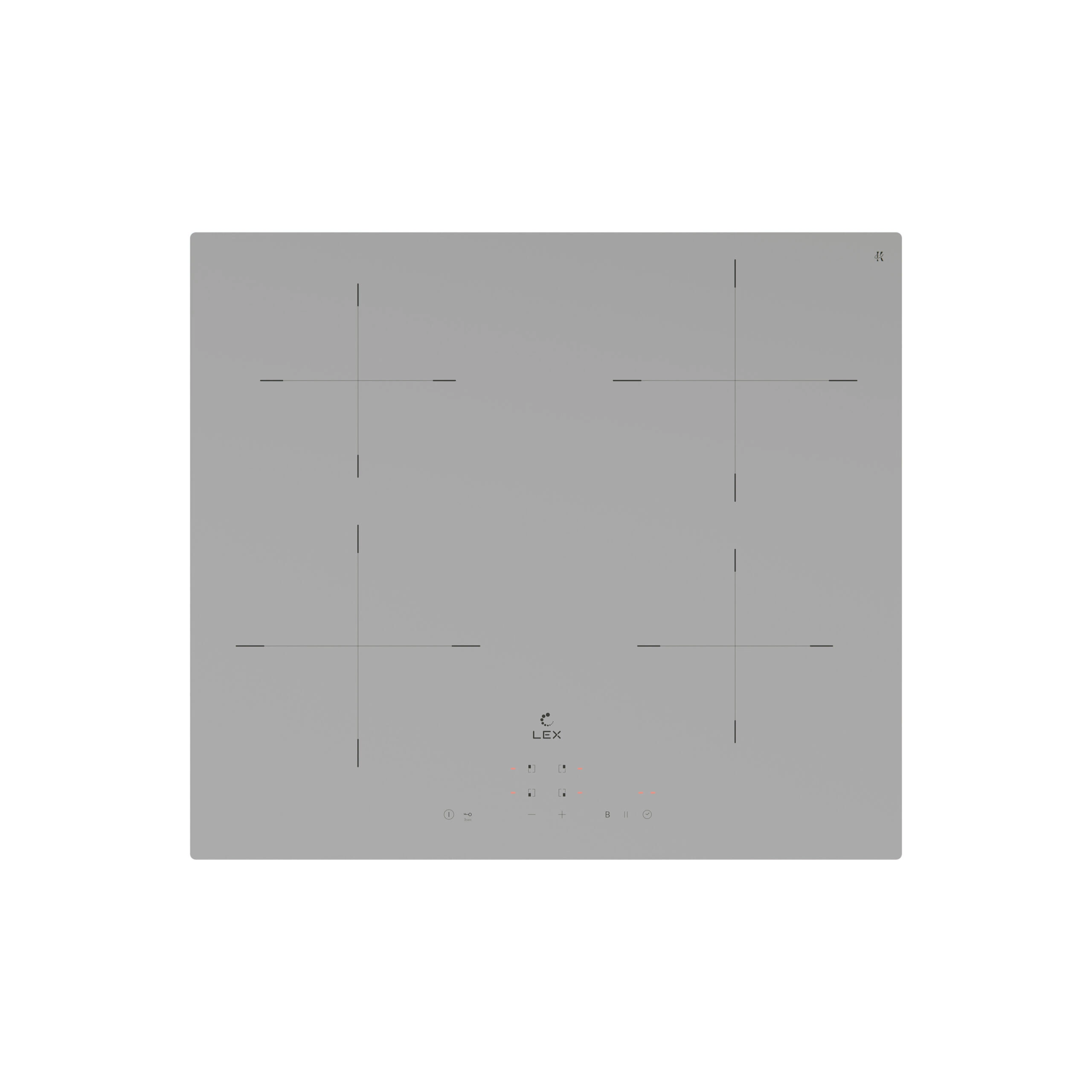 Серая индукционная панель LEX EVI 640A GR с четырьмя зонами