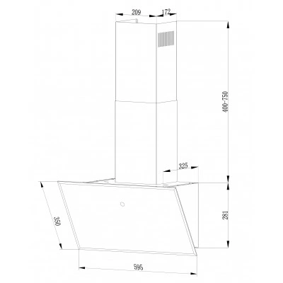 Наклонная вытяжка LEX Touch Eco 600 Black Наклонная вытяжка LEX Touch Eco 600 Black