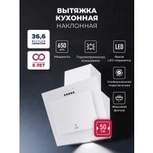 Наклонная вытяжка LEX Mio G 500 White
