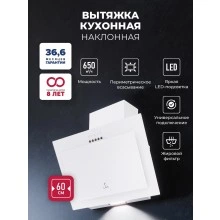 Наклонная вытяжка LEX Mio G 600 White