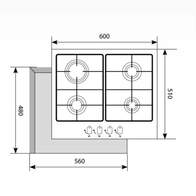 Газовая варочная панель LEX GVS 644 IX Газовая варочная панель LEX GVS 644 IX