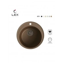 Кварцевая кухонная мойка LEX Lugano 480 Chocolate