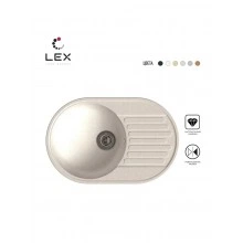 Кварцевая кухонная мойка LEX Como 740 White