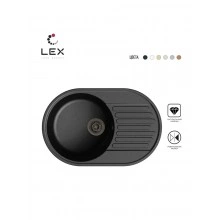 Кварцевая кухонная мойка LEX Como 740 Black