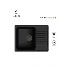 Кварцевая кухонная мойка LEX Garda 620 Black