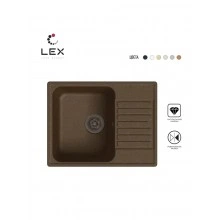 Кварцевая кухонная мойка LEX Garda 620 Chocolate