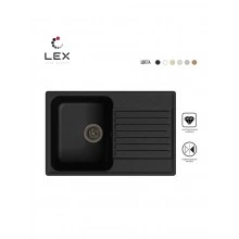 Кварцевая кухонная мойка LEX Geneva 740 Black