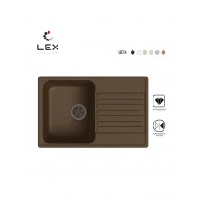 Кварцевая кухонная мойка LEX Geneva 740 Chocolate