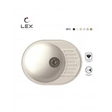 Кварцевая кухонная мойка LEX Orta 620 White
