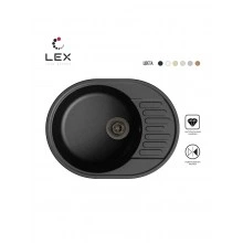 Кварцевая кухонная мойка LEX Orta 620 Black