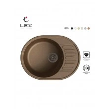 Кварцевая кухонная мойка LEX Orta 620 Chocolate