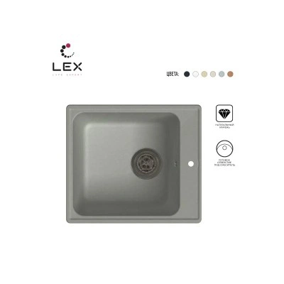 Кухонная мойка LEX Balaton 420 Space Gray Кухонная мойка LEX Balaton 420 Space Gray