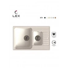 Кварцевая кухонная мойка LEX St.Moritz 740 White