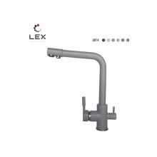 Кварцевый кухонный смеситель LEX Biferno Space Gray