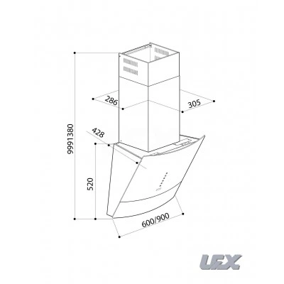 Наклонная вытяжка LEX Tata 900 Black Наклонная вытяжка LEX Tata 900 Black