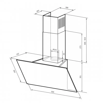 Наклонная вытяжка LEX Meta GS 600 Black Наклонная вытяжка LEX Meta GS 600 Black